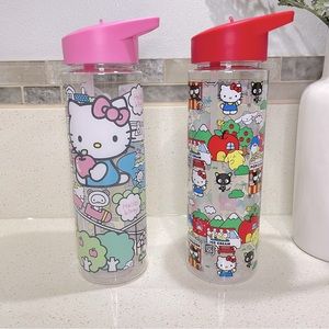 Hello Kitty Pink‎ and Red 24 oz Water Bottle 2 Pack Set